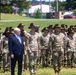 Medal of Honor Recipient Michael J. Fitzmaurice attends 2-17 CAV Color Casing Ceremony