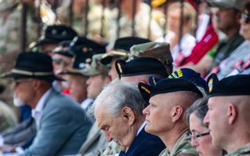 Medal of Honor Recipient Michael J. Fitzmaurice attends 2-17 CAV Color Casing Ceremony