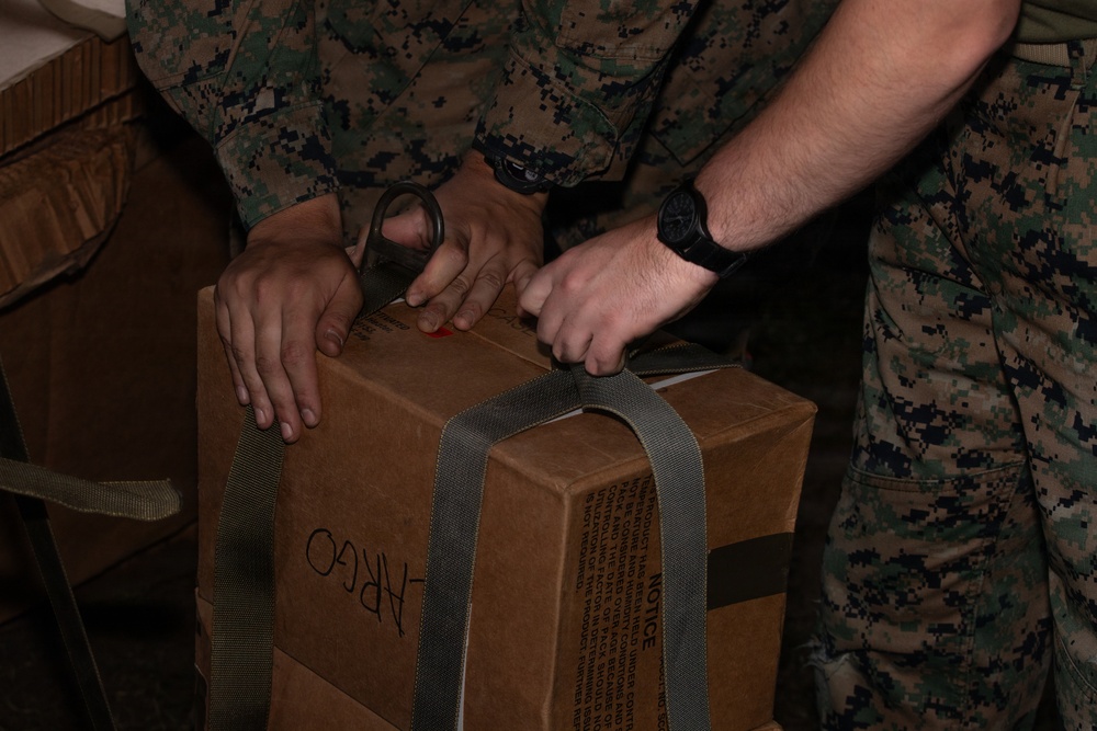 3rd Landing Support Battalion Marines Conduct Airborne, Air Delivery, and Night Operation Training on Ie Shima, Okinawa