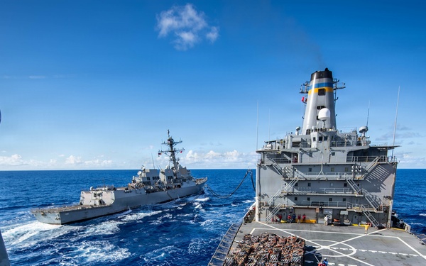 Nimitz Conducts a Dual Replenishment-at-sea