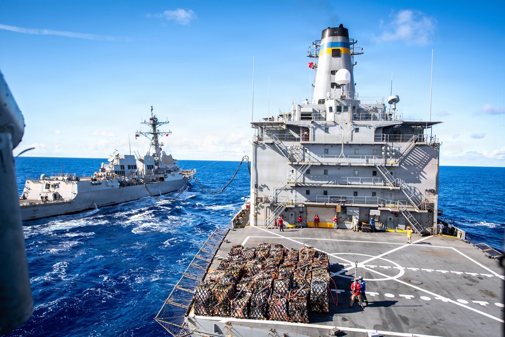 Nimitz Conducts a Dual Replenishment-at-sea