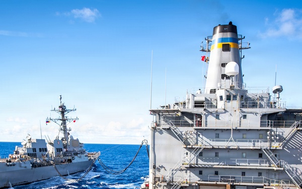 Nimitz Conducts a Dual Replenishment-at-sea