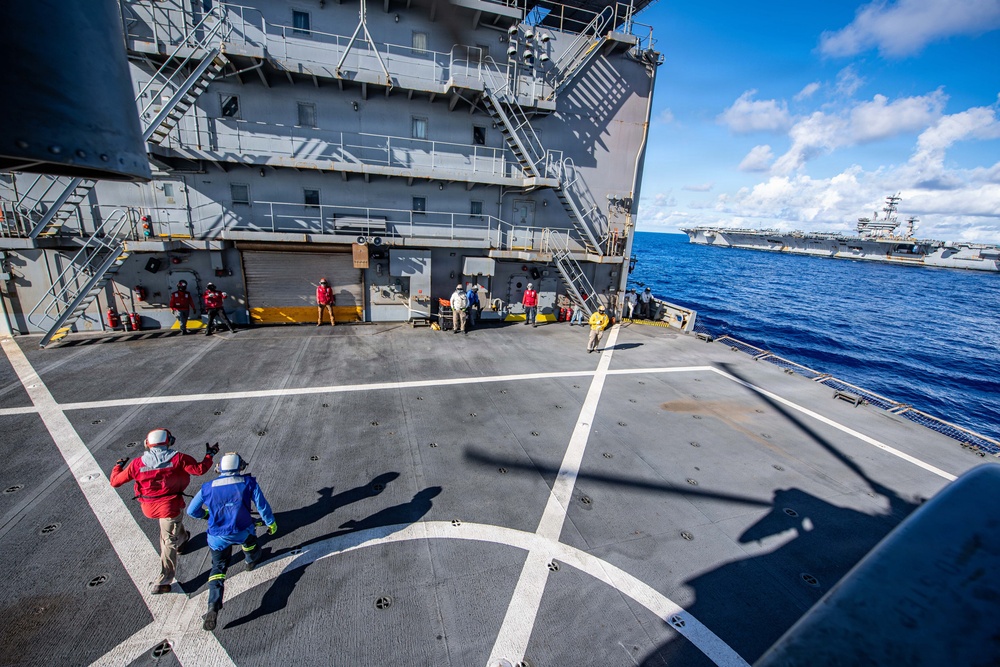Nimitz Conducts a Dual Replenishment-at-sea