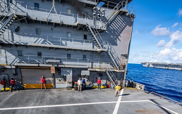 Nimitz Conducts a Dual Replenishment-at-sea