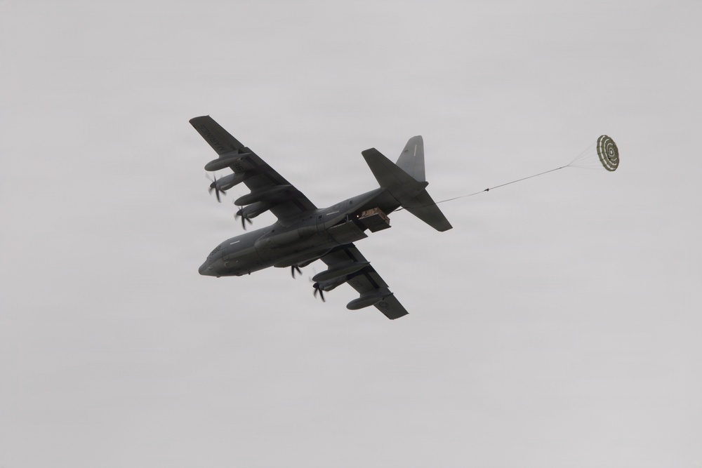 3rd Landing Support Battalion Marines Conduct Airborne, Air Delivery, and Night Operation Training on Ie Shima, Okinawa