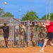 U.S. Army soldiers play softball during Week of the Eagles