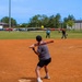 U.S. Army soldiers play softball during Week of the Eagles