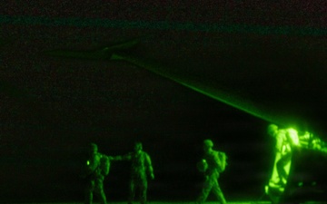 3rd Landing Support Battalion Marines Conduct Airborne, Air Delivery, and Night Operation Training on Ie Shima, Okinawa