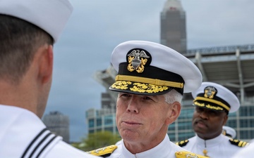 Adm. Thomas Reenlists Sailors Aboard USS Cleveland (LCS 31)