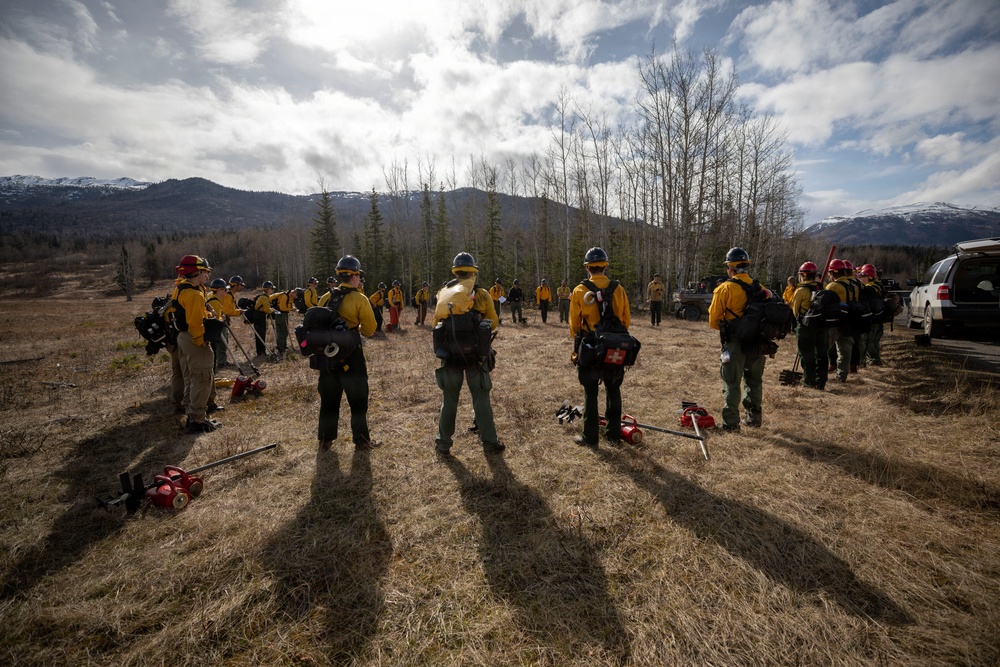 Alaska Air National Guard, Air Force, and State of Alaska Division of Forestry and Fire Protection firefighters team up during controlled burns