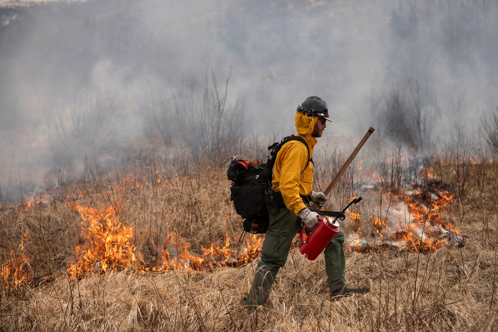 Alaska Air National Guard, Air Force, and State of Alaska Division of Forestry and Fire Protection firefighters team up during controlled burns