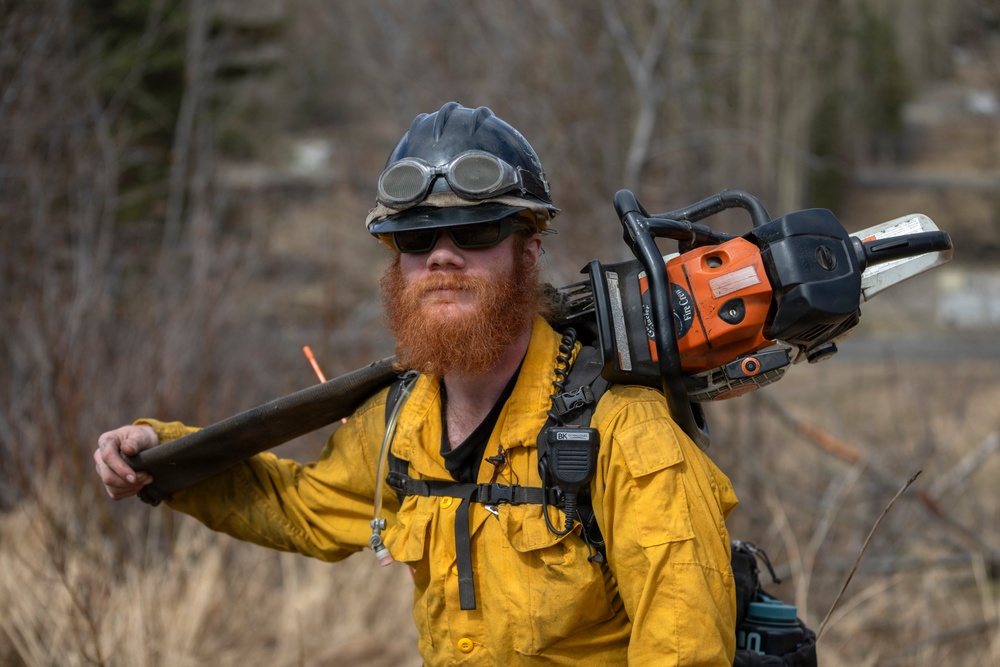 Alaska Air National Guard, Air Force, and State of Alaska Division of Forestry and Fire Protection firefighters team up during controlled burns