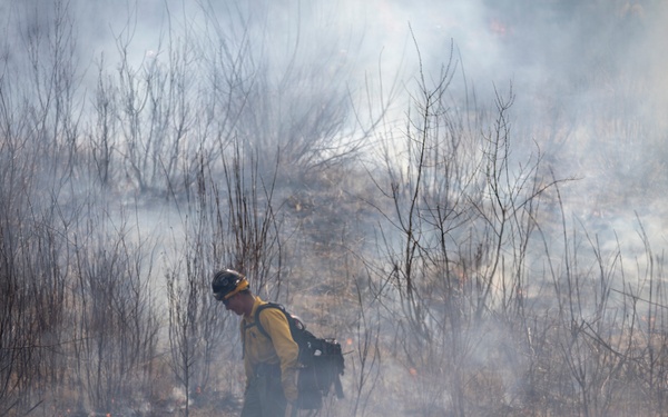 Alaska Air National Guard, Air Force, and State of Alaska Division of Forestry and Fire Protection firefighters team up during controlled burns