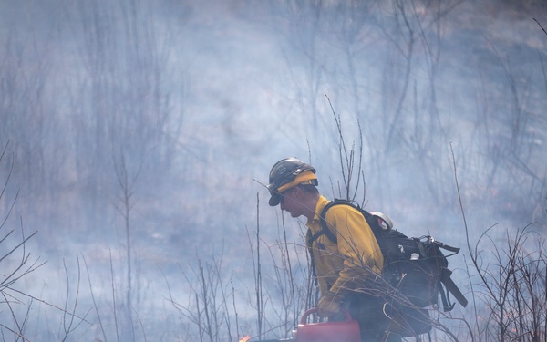 Alaska Air National Guard, Air Force, and State of Alaska Division of Forestry and Fire Protection firefighters team up during controlled burns