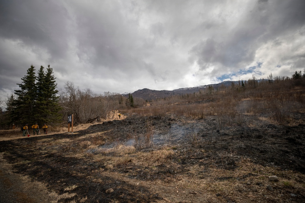 Alaska Air National Guard, Air Force, and State of Alaska Division of Forestry and Fire Protection firefighters team up during controlled burns