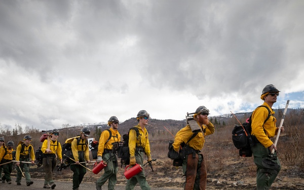 Alaska Air National Guard, Air Force, and State of Alaska Division of Forestry and Fire Protection firefighters team up during controlled burns