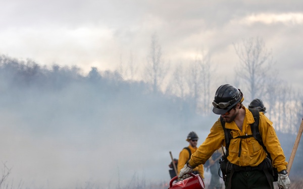 Alaska Air National Guard, Air Force, and State of Alaska Division of Forestry and Fire Protection firefighters team up during controlled burns