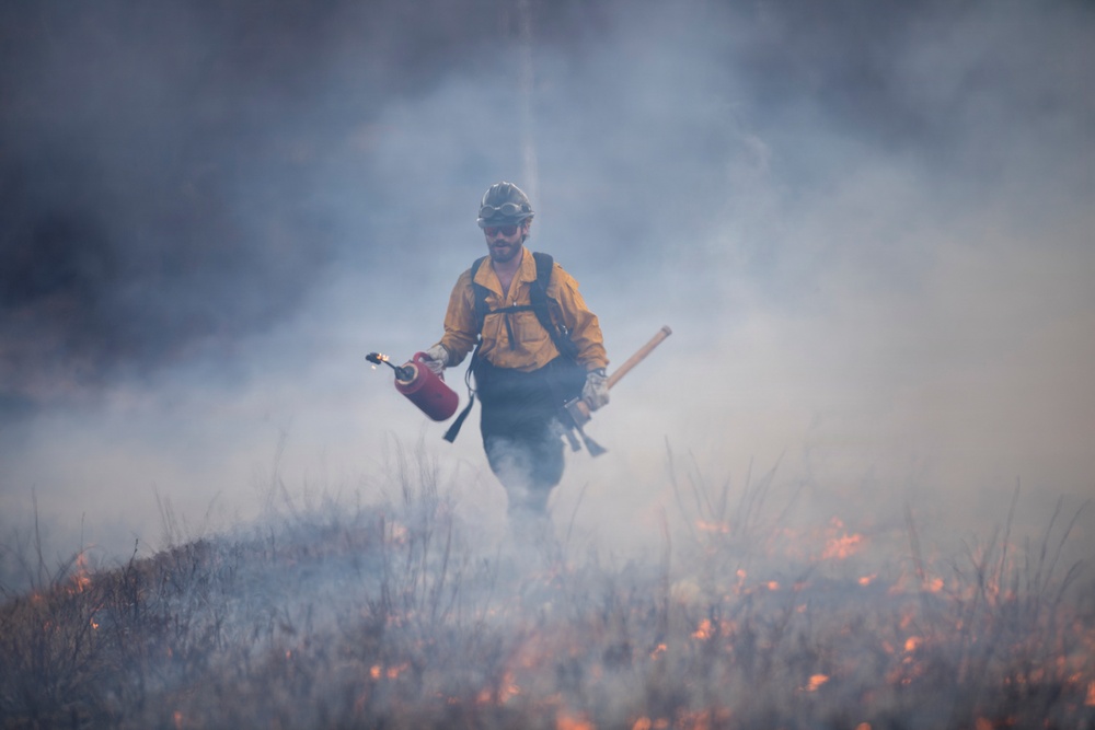 Alaska Air National Guard, Air Force, and State of Alaska Division of Forestry and Fire Protection firefighters team up during controlled burns