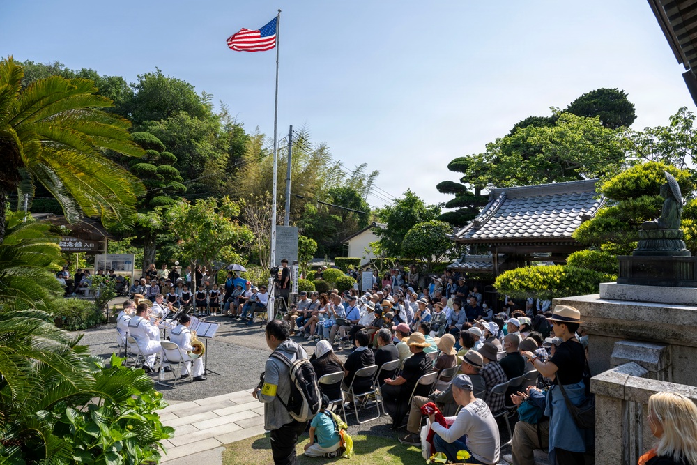 U.S. 7th Fleet Band performs at Gyokusenji Temple in Shimoda, Japan during 87th annual Black Ship Festival