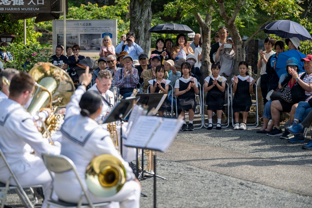 U.S. 7th Fleet Band performs at Gyokusenji Temple in Shimoda, Japan during 87th annual Black Ship Festival