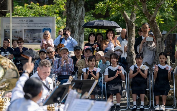 U.S. 7th Fleet Band performs at Gyokusenji Temple in Shimoda, Japan during 87th annual Black Ship Festival