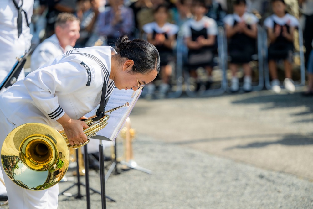 U.S. 7th Fleet Band performs at Gyokusenji Temple in Shimoda, Japan during 87th annual Black Ship Festival