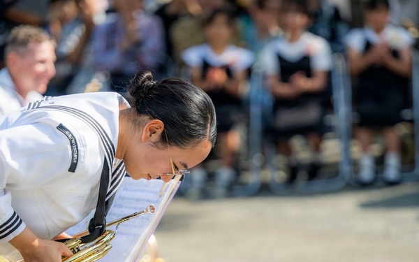 U.S. 7th Fleet Band performs at Gyokusenji Temple in Shimoda, Japan during 87th annual Black Ship Festival