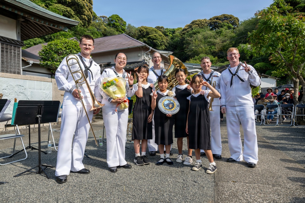 U.S. 7th Fleet Band performs at Gyokusenji Temple in Shimoda, Japan during 87th annual Black Ship Festival