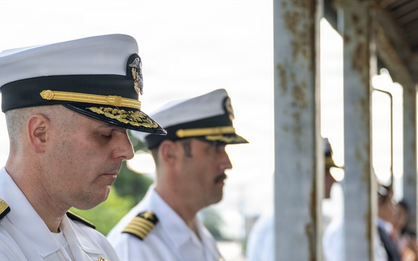 U.S. Navy commanding officers participate in a memorial service for Americans interred at Gyokusenji Temple in Shimoda, Japan during 87th annual Black Ship Festival