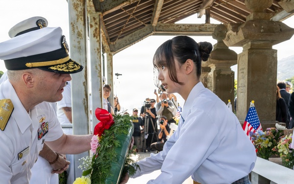 U.S. Navy commanding officers participate in a memorial service for Americans interred at Gyokusenji Temple in Shimoda, Japan during 87th annual Black Ship Festival
