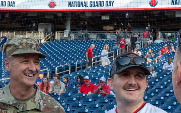 Staff Sgt. Andrew Wolfe Throws First Pitch at Washington Nationals National Guard Appreciation Game