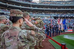 Staff Sgt. Andrew Wolfe Throws First Pitch at Washington Nationals National Guard Appreciation Game