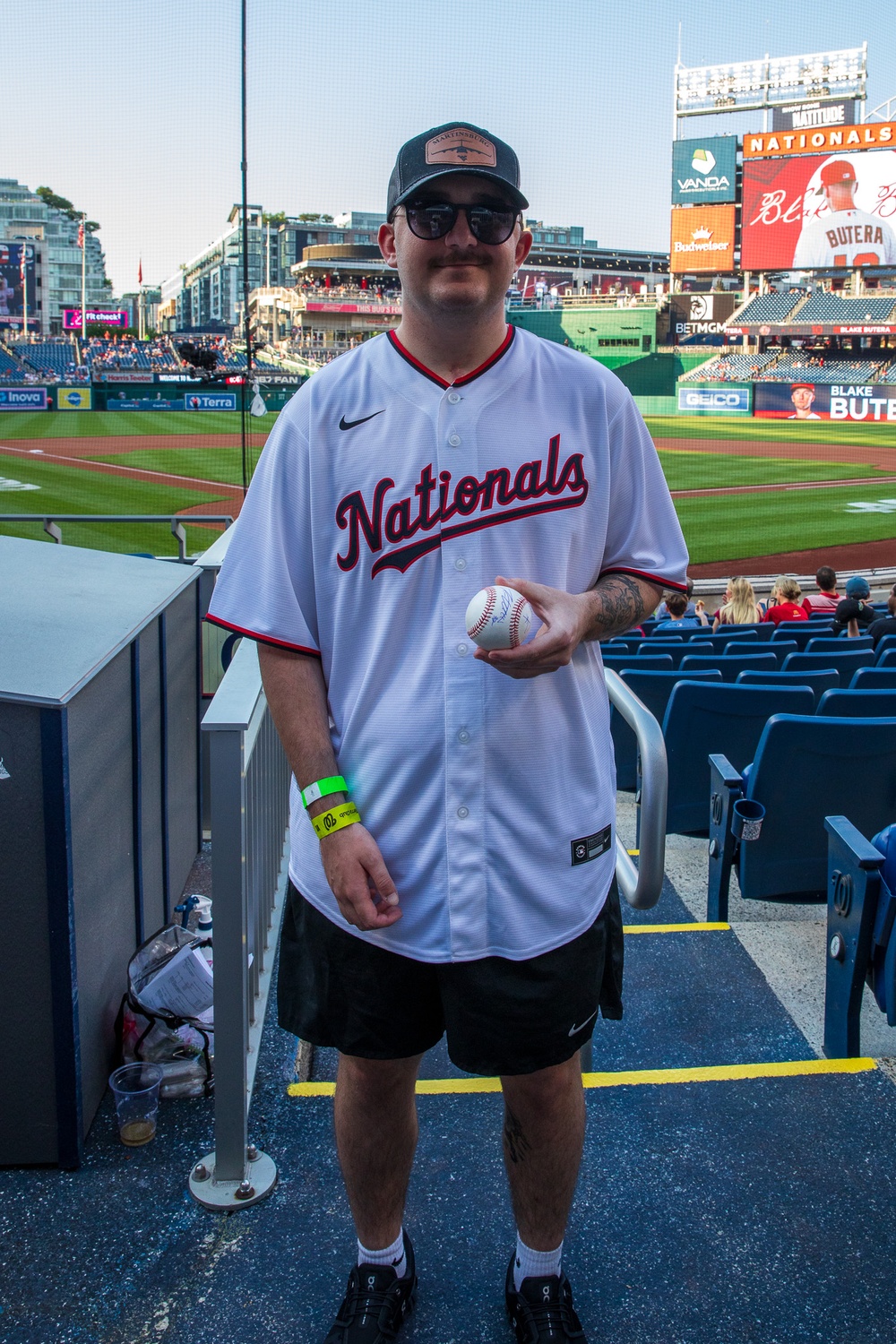Staff Sgt. Andrew Wolfe Throws First Pitch at Washington Nationals National Guard Appreciation Game