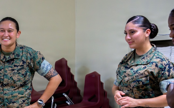 Camp Blaz Marines conduct poolee talks at Okkodo High School