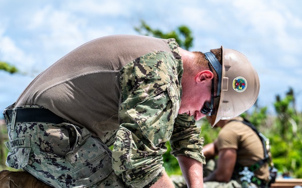 NMCB 1 Sailors conduct roof restoration operations in Saipan