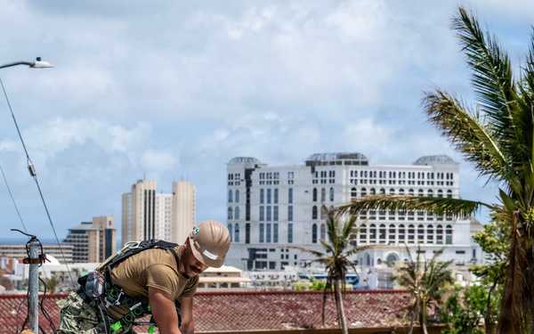 NMCB 1 Sailors conduct roof restoration operations in Saipan