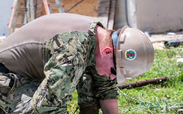 NMCB 1 Sailors conduct roof restoration operations in Saipan