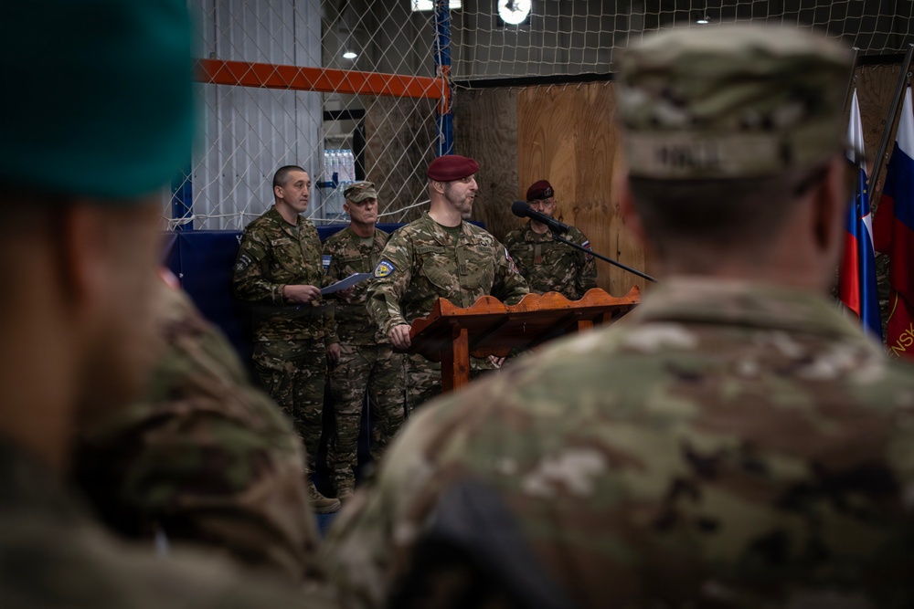 KFOR RC-E Non-Kinetic Battalion conducts change of command ceremony
