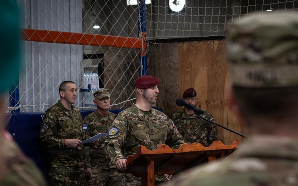 KFOR RC-E Non-Kinetic Battalion conducts change of command ceremony