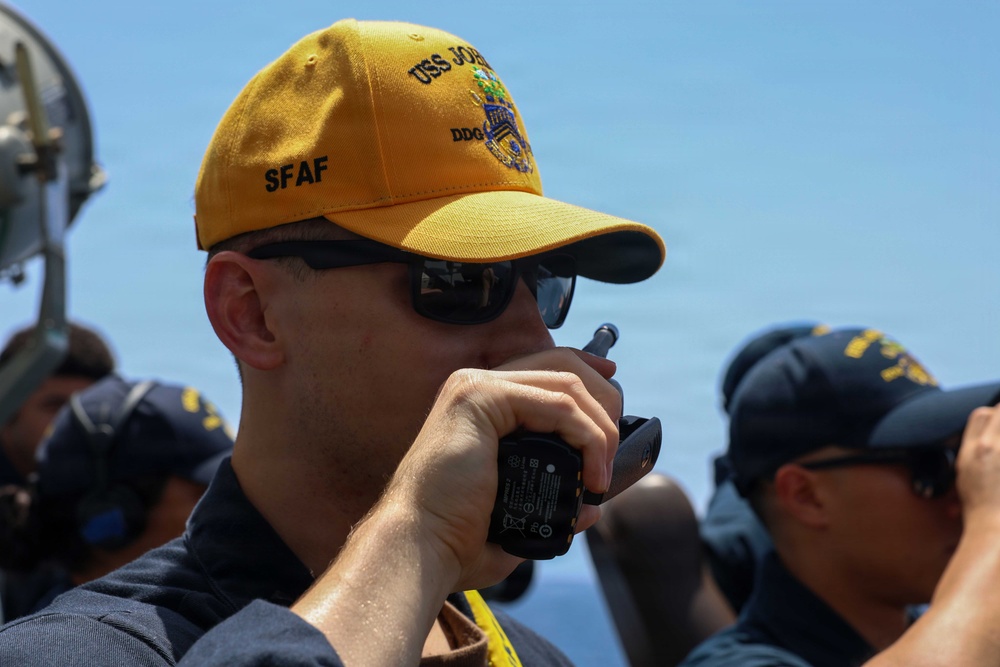 John Finn Conducts A Replenishment-At-Sea