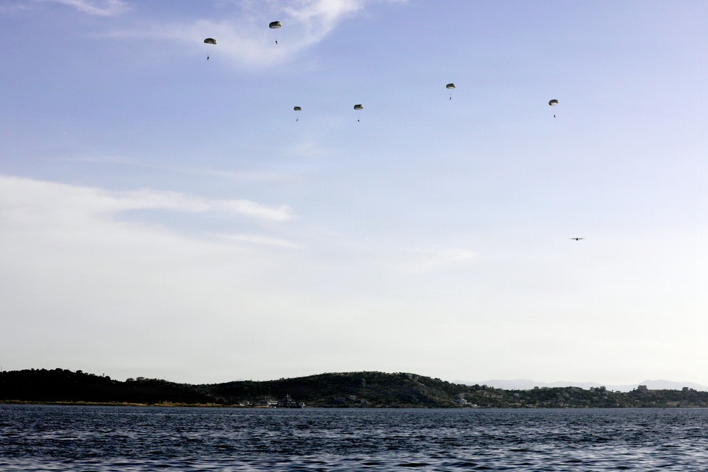 NATO SOF descend from the sky