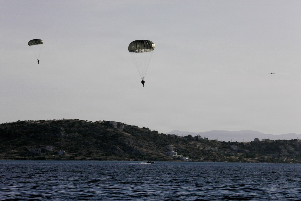 NATO SOF descend from the sky
