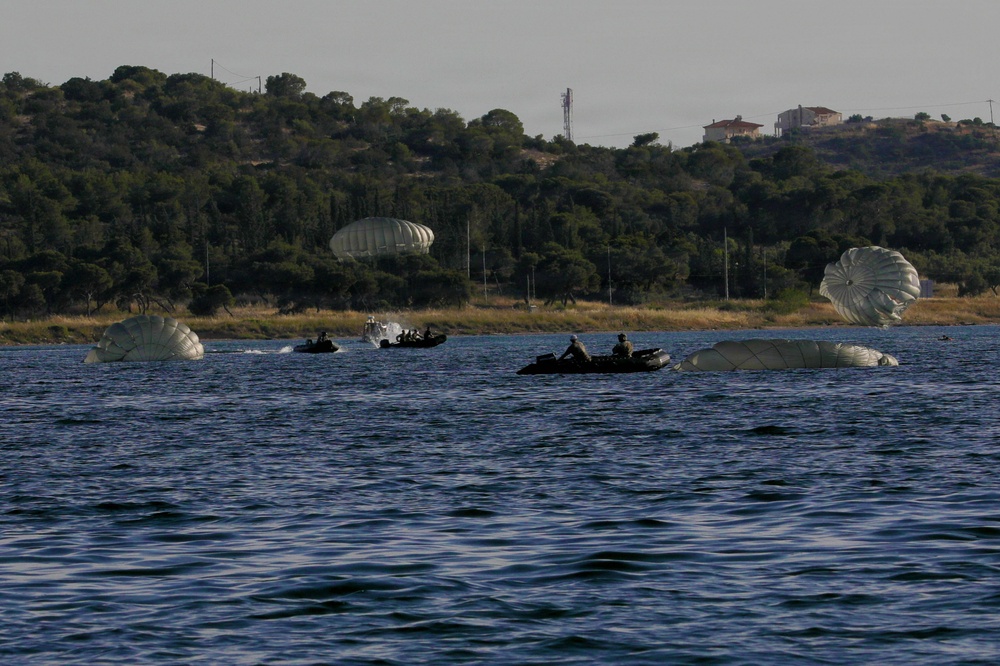 NATO SOF descend from the sky