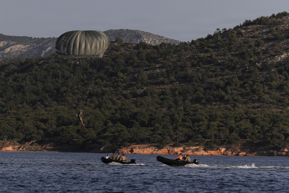 NATO SOF descend from the sky