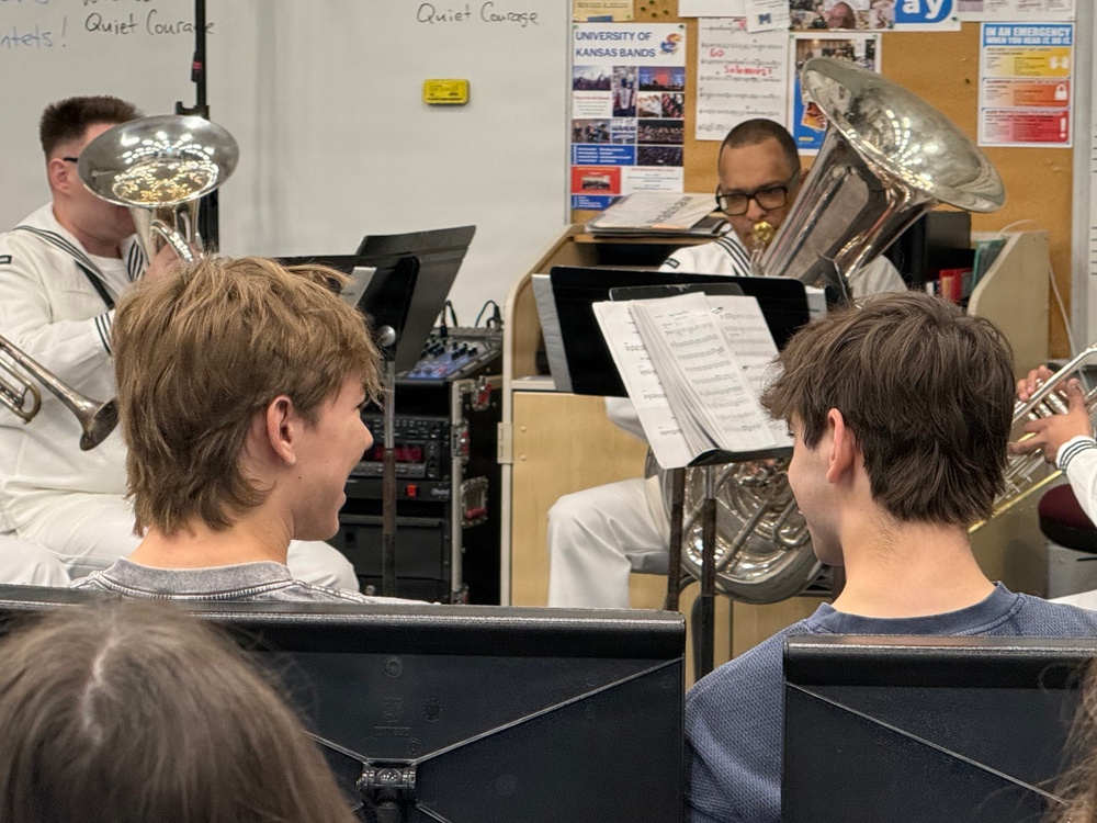 Members of Navy Band Great Lakes Celebrate America 250 with Local Schools in Kansas