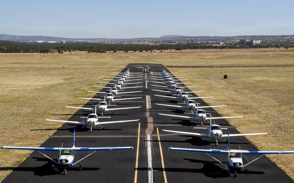 557th Flying Training Squadron conducts Elephant Walk at Davis Airfield