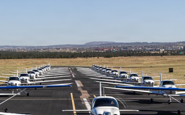 557th Flying Training Squadron conducts Elephant Walk at Davis Airfield