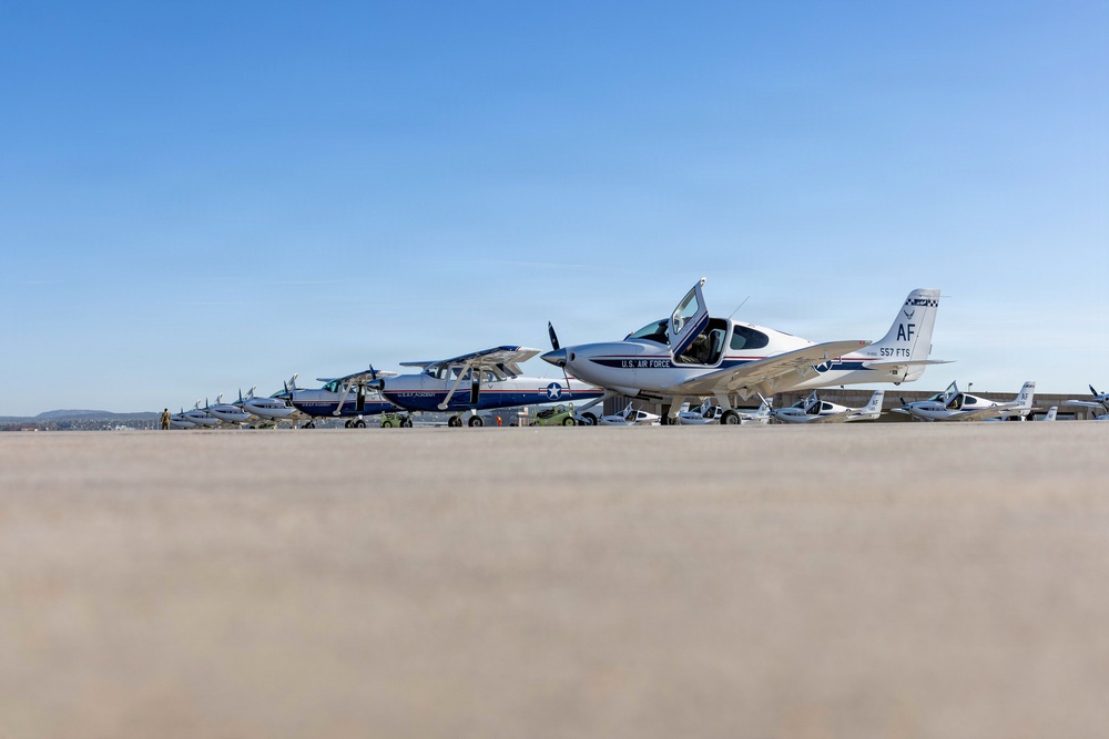 557th Flying Training Squadron conducts Elephant Walk at Davis Airfield