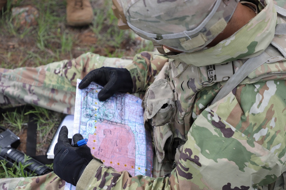 13F Best Redleg Competitors from 1st Armored Division Artillery during the Close Air Support lane at the 2026 Best Redleg Competition