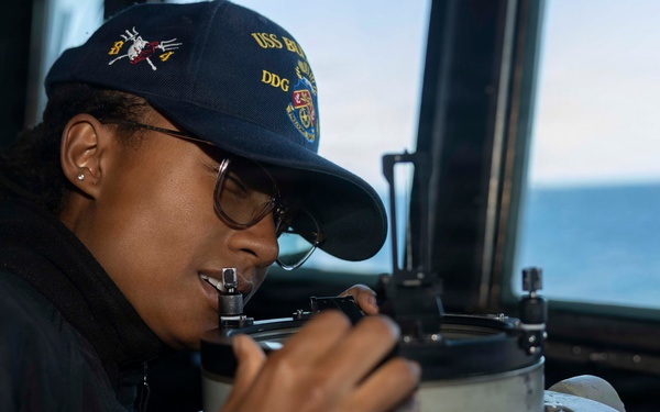 USS Bulkeley (DDG 84) Sailors stand watch on the bridge April 20, 2026